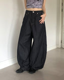 Onni Embroidered Balloon Wide Denim Long Pants