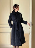 [Basic Fit] Dayk Collar Quilting Padding Coat (Belt Set)