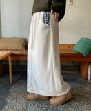 Kanidi Banding Fleece Check Pocket Long Skirt