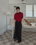 Iru Boucle Stripe Collar Knit