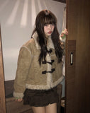 Semin Duffle Fluffy Fur Mustang Midi Jacket