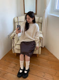 Lahin Satin Banding Layered Midi Skirt