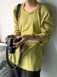 loose peach U-neck T