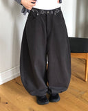 Jenna Star Cubic Pocket Balloon Fit Cotton Long Pants