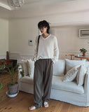 Early linen pintuck banding slacks