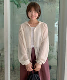 Huuri Summer Punching Hood Zip-up Cardigan