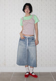 STRIPE FRILL SLEEVELESS