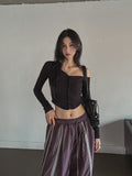 Precky One Shoulder Ribbed Cardigan