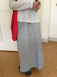 Verdin Cutout Banding Long Skirt