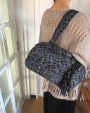 Band Camo Leopard Stud Baguette Shoulder Bag