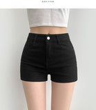 Slim-line fit A-line Fit Black Basic Cotton Shorts