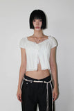 LACE EDGE SLIT BLOUSE