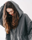Dust pigment hood zip-up