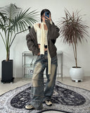 Seen Knit Muffler Cardigan SET