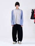 CHECK FABRIC MIX SHIRT