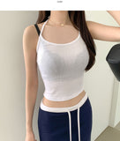 Halterneck Sexy Ribbed Crop Sleeveless
