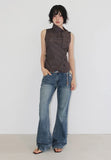 STRAP CHECK SLEEVELESS SHIRT