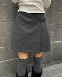 Renew wool pleats mini skirt