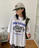 Leukiko Cat Printing Over Short Sleeve Tee