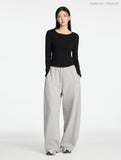 W Basic Side Pintuck Wide Balloon Sweatpants
