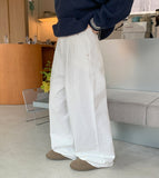 Tenmill Pintuck Cotton Wide Pants