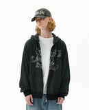 EMPTY STRIPE ZIP UP HOODIE