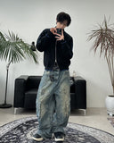 Leaf lip button long sleeve