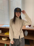Kanpapo High Neck Wrap Knit Cardigan