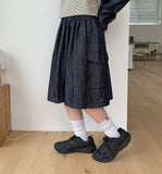 Cocuna Banding Cotton Cargo Midi Skirt