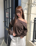 Urban lace one-off shoulder long sleeve sweatshirt