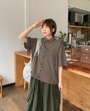 [Unisex] Belgou Crop Check Short Sleeve Shirt
