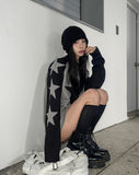 Applique star patch raglan long sleeves