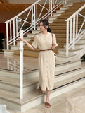 Shaver Collar Rib Knit Long One Piece