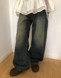 Seyou Backpoint Adjust Washed Denim Pants