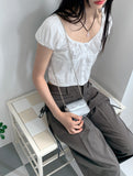Twoyu Mini Square Leather Chain Crossbody Bag