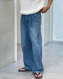 Lovey Linen Wide Denim Pants
