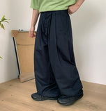 [unisex] Lela Pin Tuck Banding Wide Cotton Pants