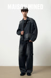 SNAP BIKER DENIM PANTS