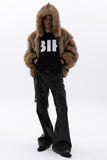 rockstern washing leather bootcut pants