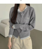 Wool Pendant High-Quality Color Matching Layered Cardigan