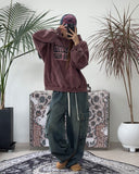 Eater Button Cargo Banding Denim Pants