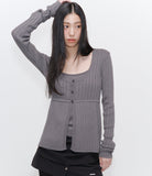 Ribbed layered cardigan knit