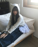 Nean Neko Stripe Two-Way Hood Zip-Up