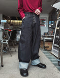 Heritage 5-Button Raw Denim Wide Jeans