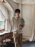 Ster color-block collar short-sleeve knit cardigan