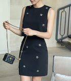 Dimael Sleeveless Blouse Mini Skirt Set