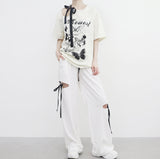 Pidyu Color Matching Side Slit Pants