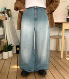 Yuruni denim washed wide pants