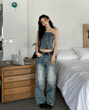 Kishi Set-Up Cut Out Denim Top