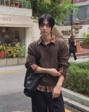 Niban Shirt Layered Crop V-Neck Knit